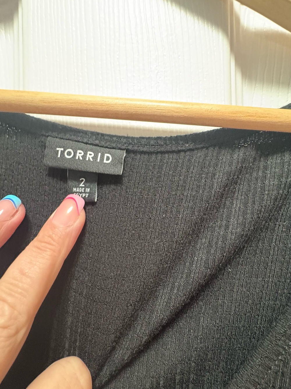 Torrid Black V-Neck Peplum Top - Picture 2 of 4